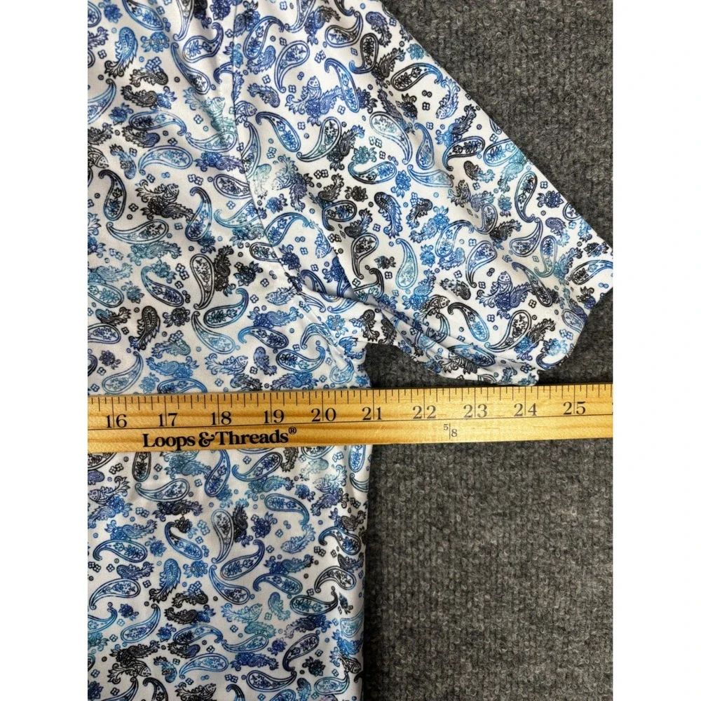 NWT Robert Graham Polo Shirt Mens Medium White Blue Paisley Shark Bait Golf - Picture 7 of 8
